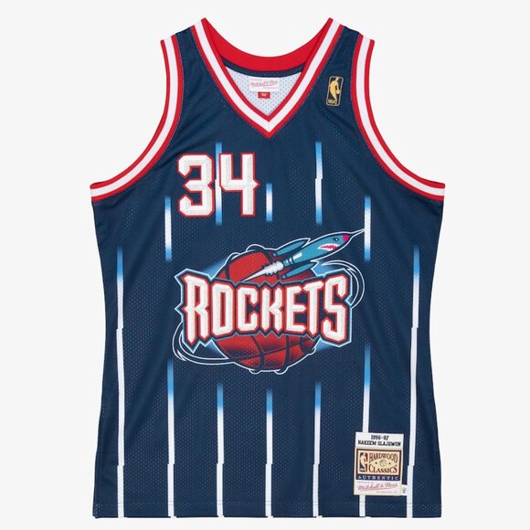 MITCHELL & NESS Hakeem Olajuwon Houston Rockets 1996/97 Jersey - Picture 1 of 6